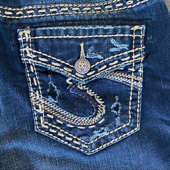 Silver AIKO Mid Boot Jeans Fluid Denim Sz 26 x 33 - Picture 9 of 12